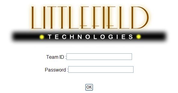 Game entry page for Littlefield Technologies